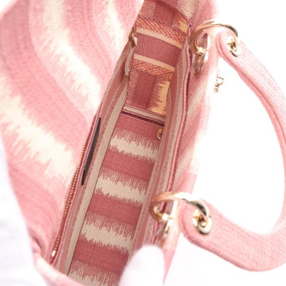 Dior D-Lite Medium Handbag Pink White - Picture 3 of 9